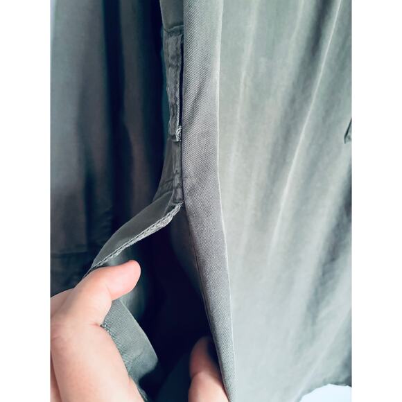 Evereve Shirt Dress Button Up Green - Picture 7 of 8